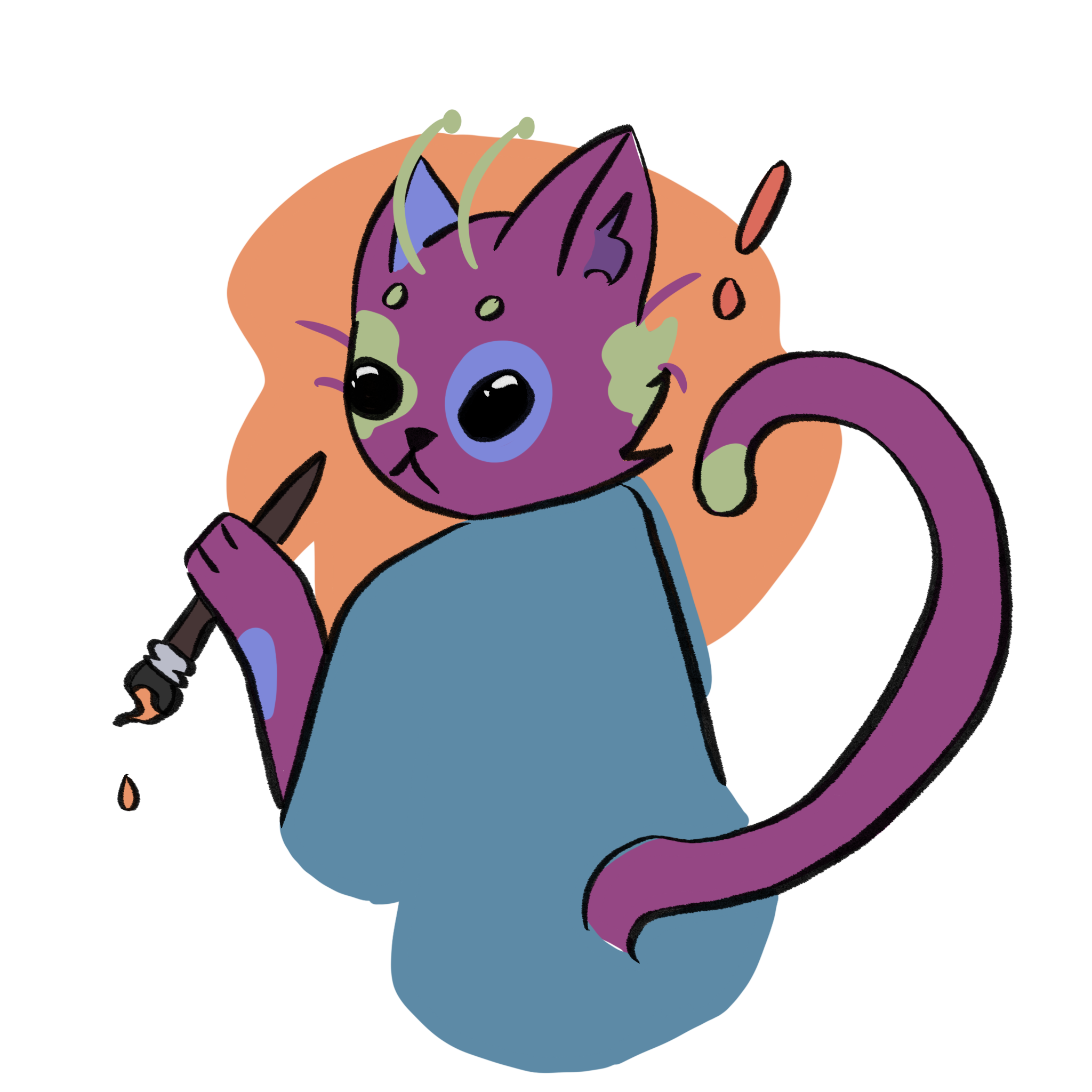 Scrimblo the cat painting