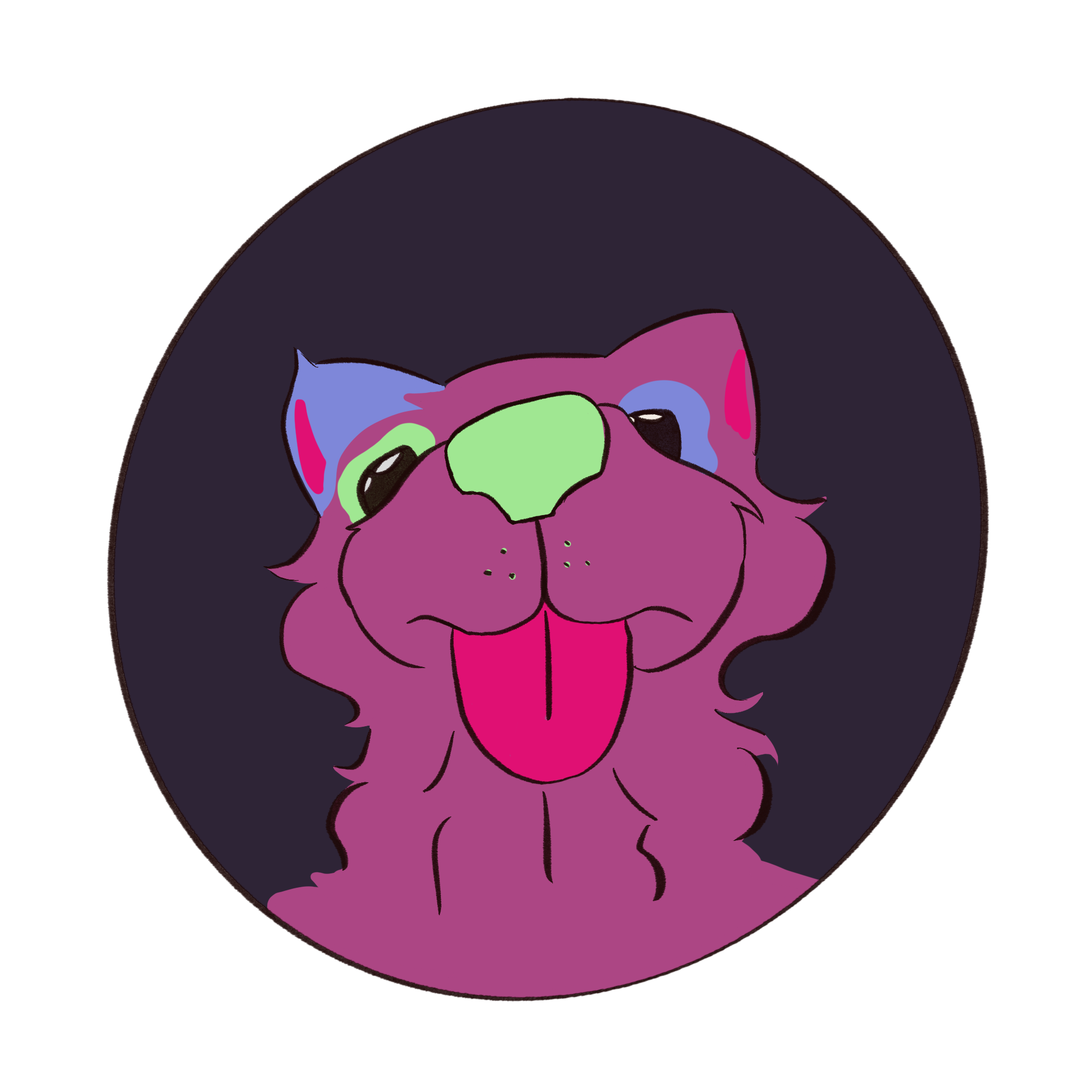 sploingo the alien cat sticking his tongue out with fish eye lens